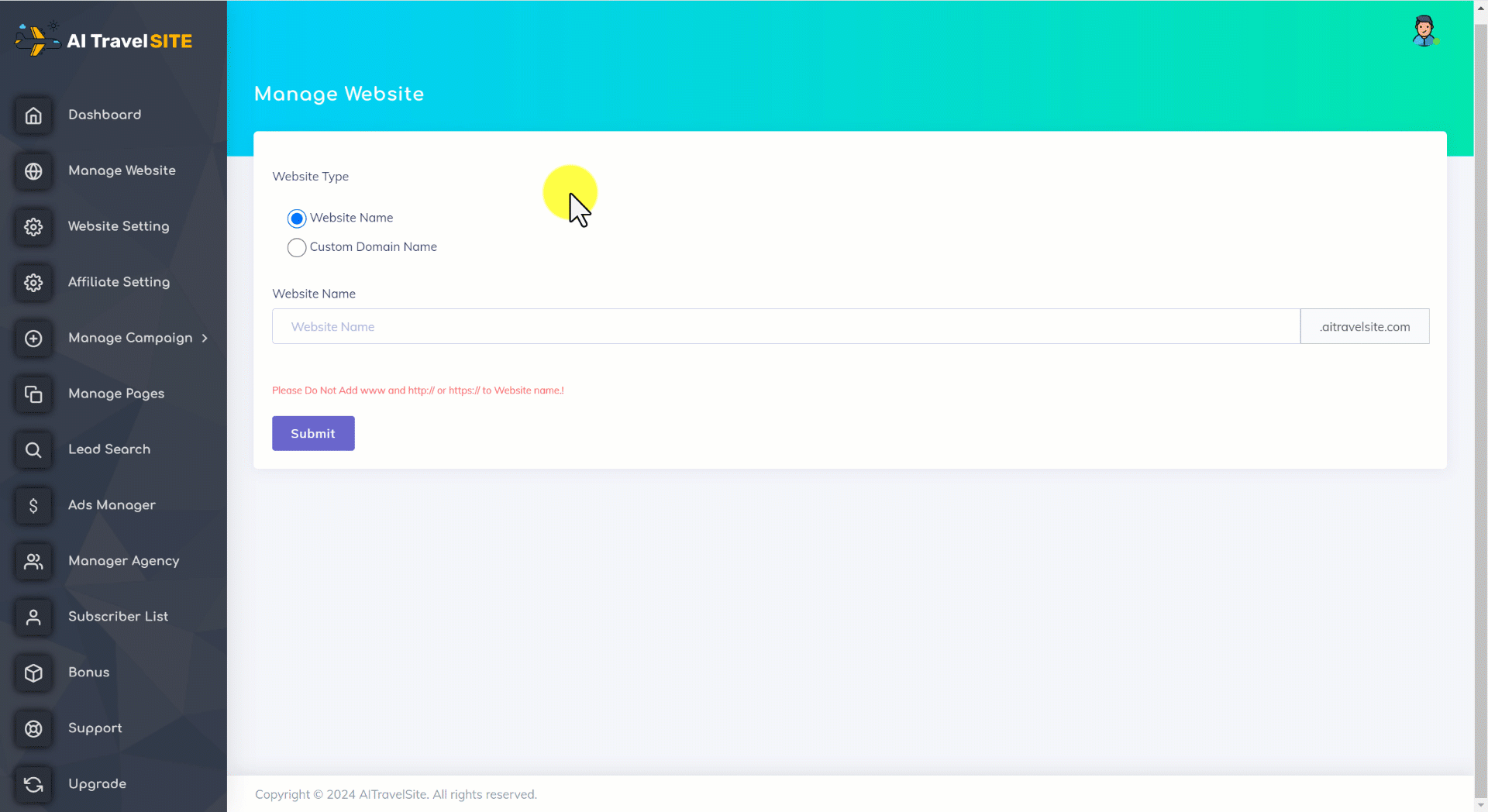AITravelSite JV Page